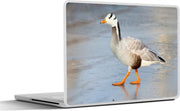 Laptop sticker - 10.1 inch - Indische gans loopt op het ijs
