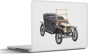 Laptop sticker - 10.1 inch - Illustratie van een oude Ford op een grijze achtergrond