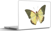 Laptop sticker - 10.1 inch - Illustratie van een geel met groene vlinder
