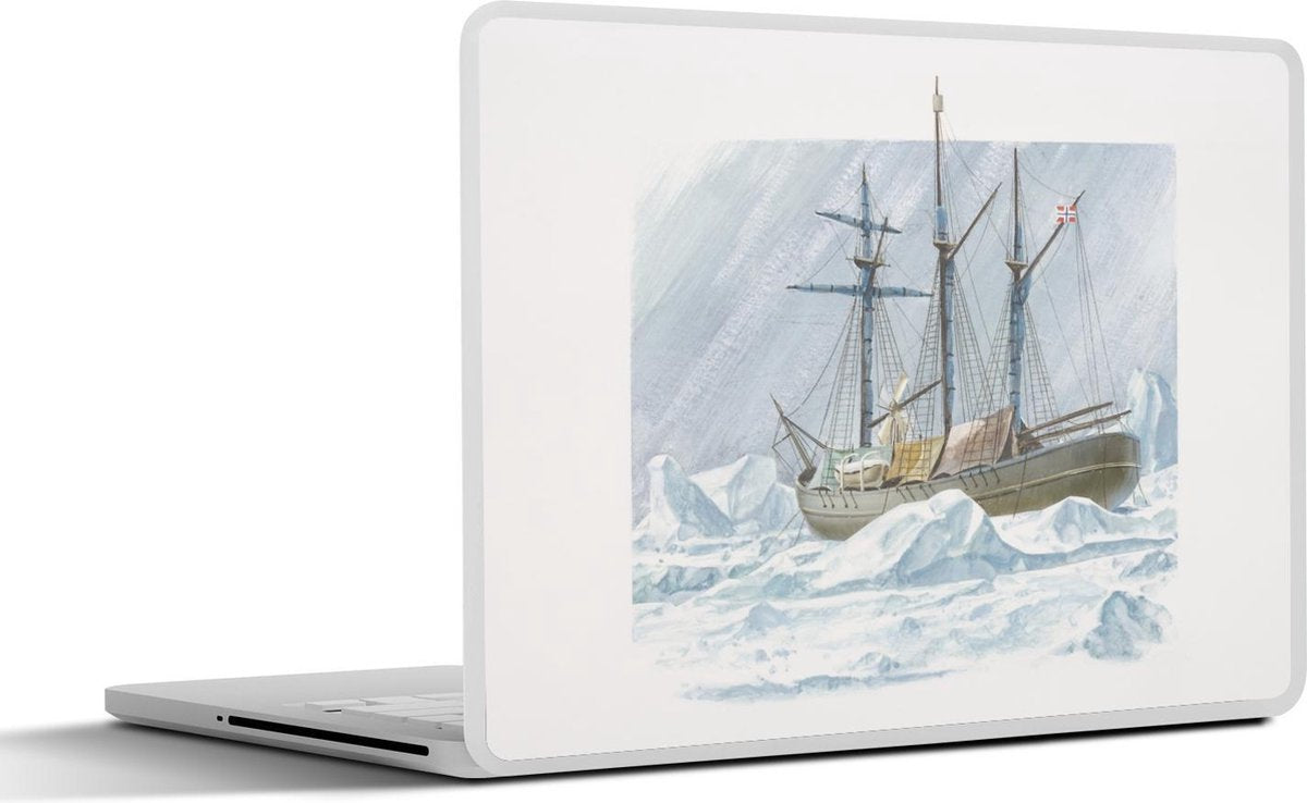 Laptop sticker - 10.1 inch - Illustratie van Fridtjof Nansen's schip