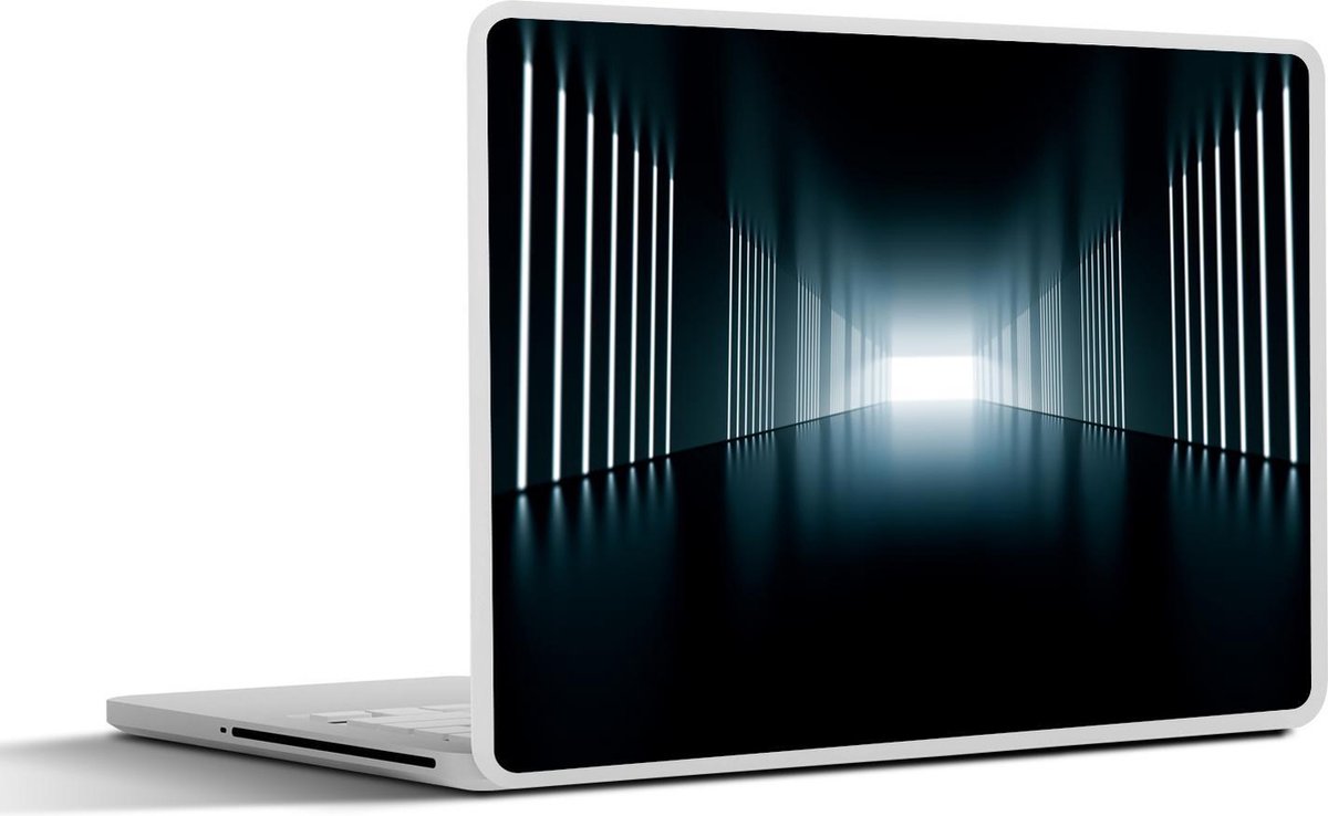 Laptop sticker - 10.1 inch - 3D illustratie met lichtgevende strepen aan de zijkant
