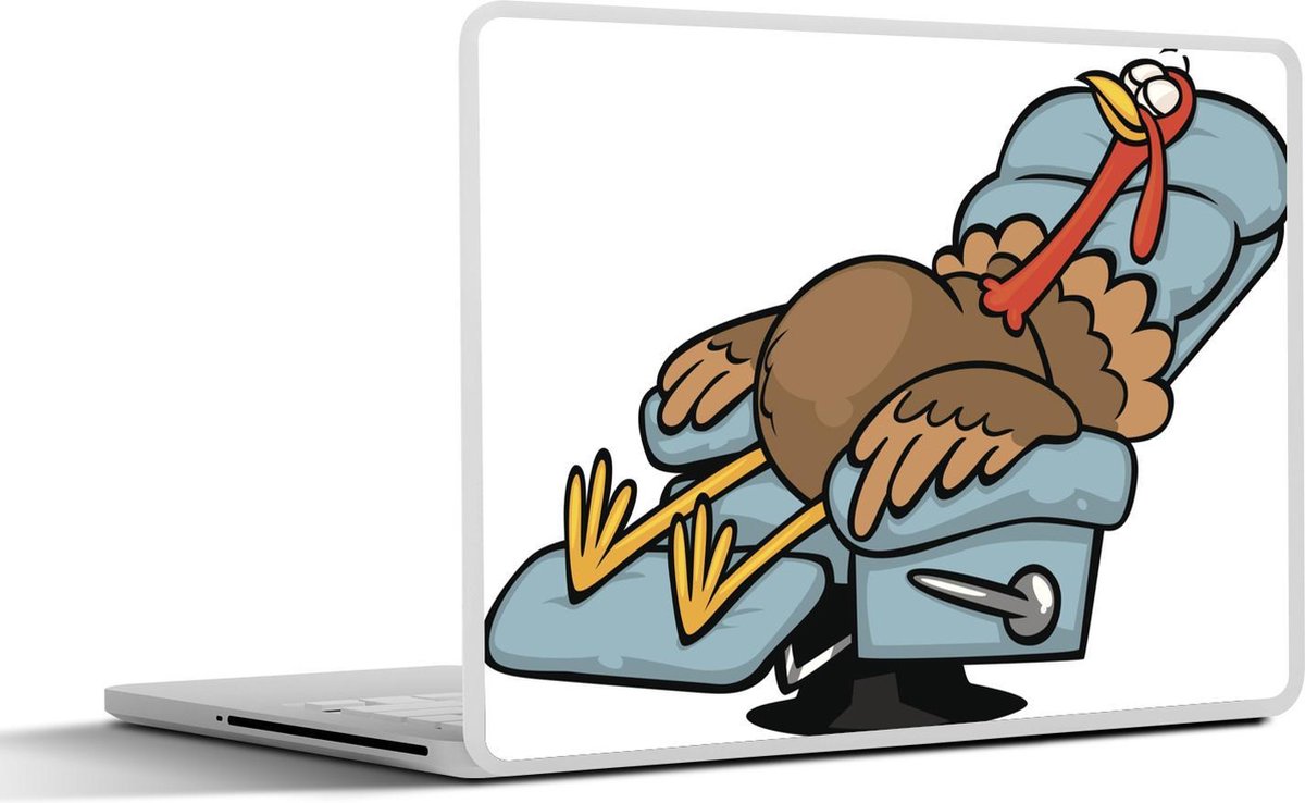 Laptop sticker - 10.1 inch - Illustratie van een ontspannende kalkoen