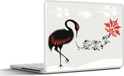 Laptop sticker - 10.1 inch - Illustratie van een Chinese kraanvogel in het zwart