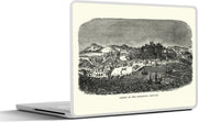 Laptop sticker - 10.1 inch - Illustratie van een uitzicht over Lissabon in Portugal