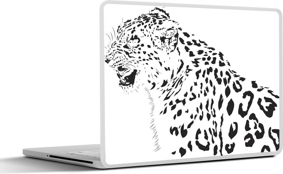Laptop sticker - 10.1 inch - Illustratie van een sneeuwpanter