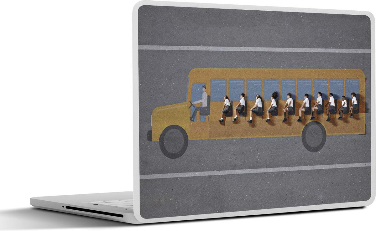 Laptop sticker - 10.1 inch - Abstracte schoolbus