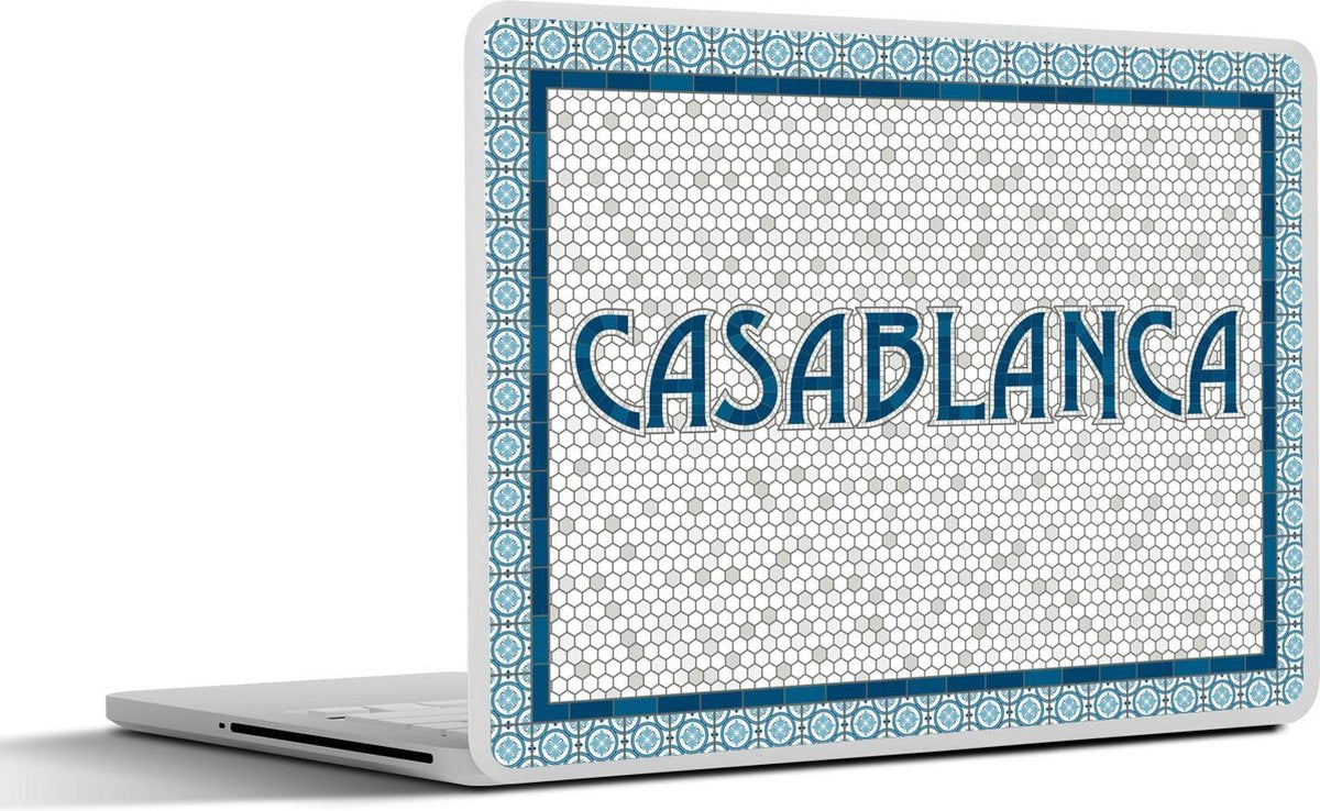 Laptop sticker - 10.1 inch - Illustratie van een mozaïek bord van Casablanca