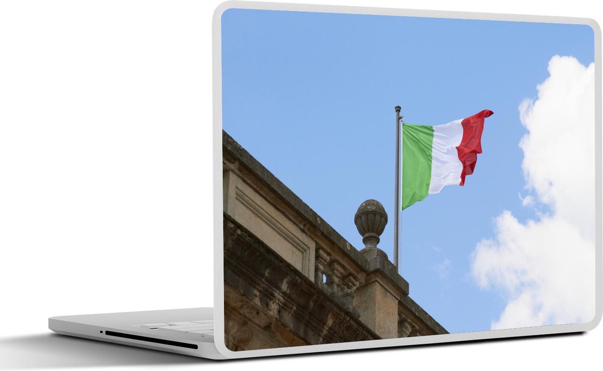 Laptop sticker - 10.1 inch - Italiaanse vlag die op een dak fladdert