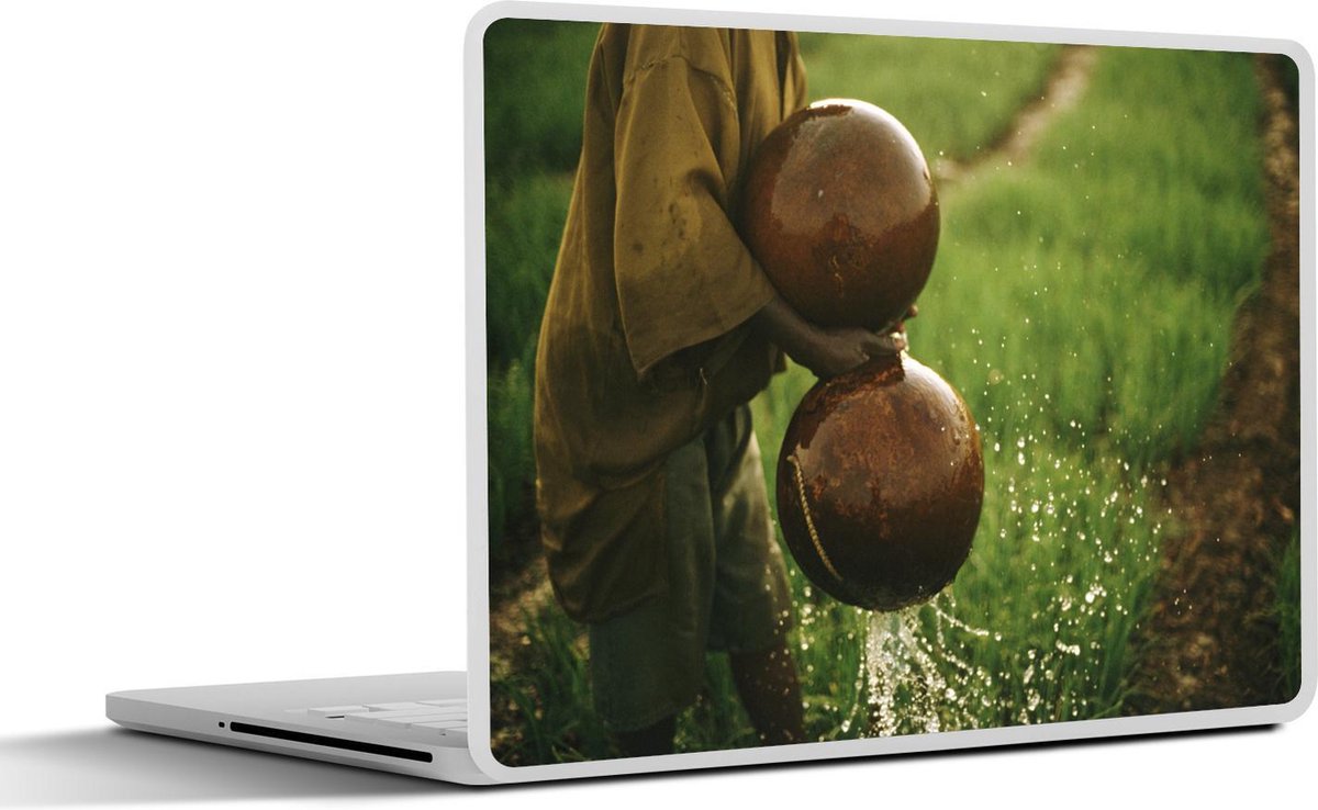 Laptop sticker - 10.1 inch - Afrikaanse boer met ballonnen vol water