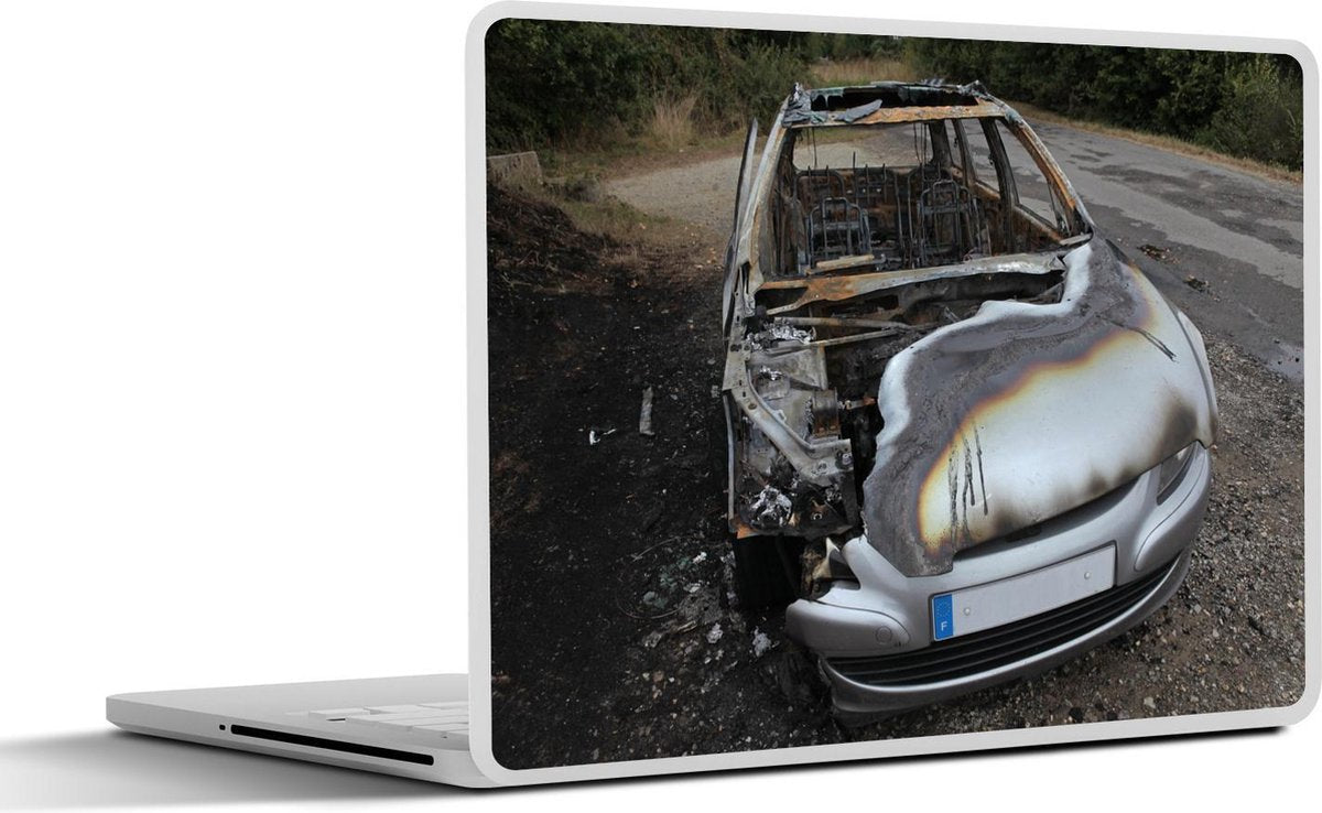 Laptop sticker - 10.1 inch - Afgebrand autowrak