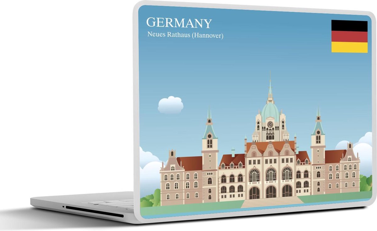 Laptop sticker - 10.1 inch - Illustratie van een kasteel in de Duitse stad Hannover
