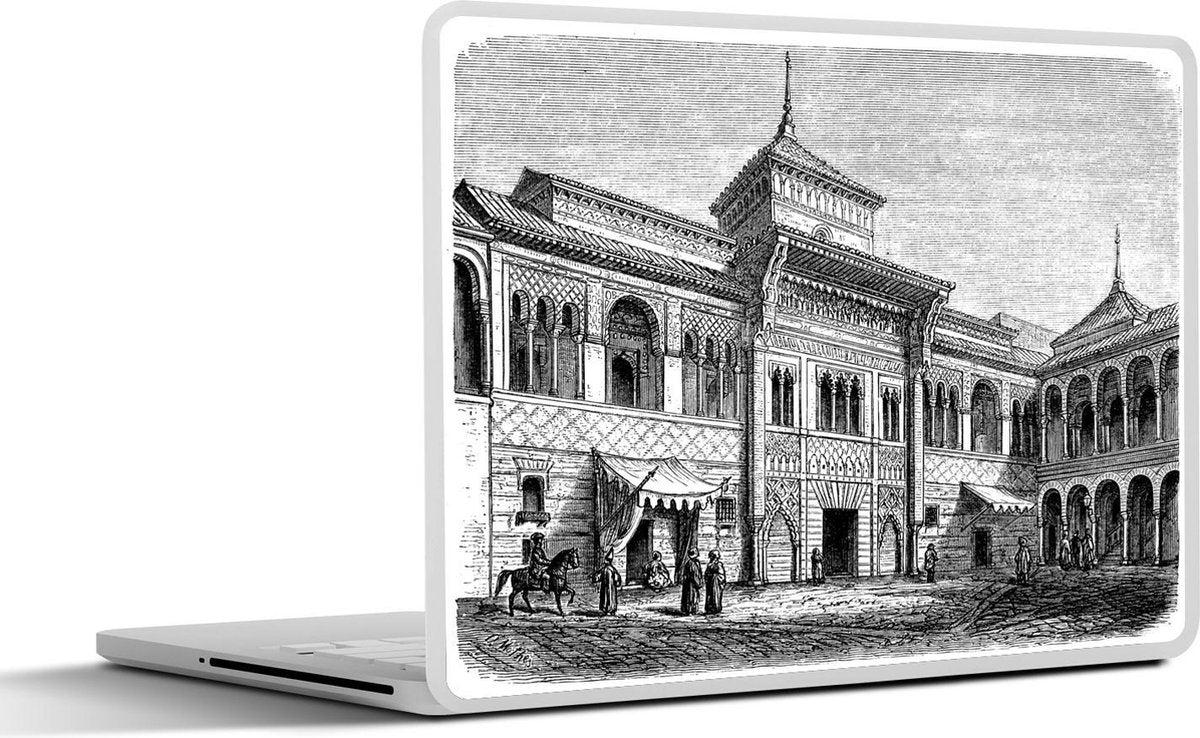 Laptop sticker - 10.1 inch - Illustratie van het Koninklijk Paleis van het Spaanse Sevilla