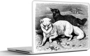 Laptop sticker - 10.1 inch - Illustratie van een poolvos op de grond