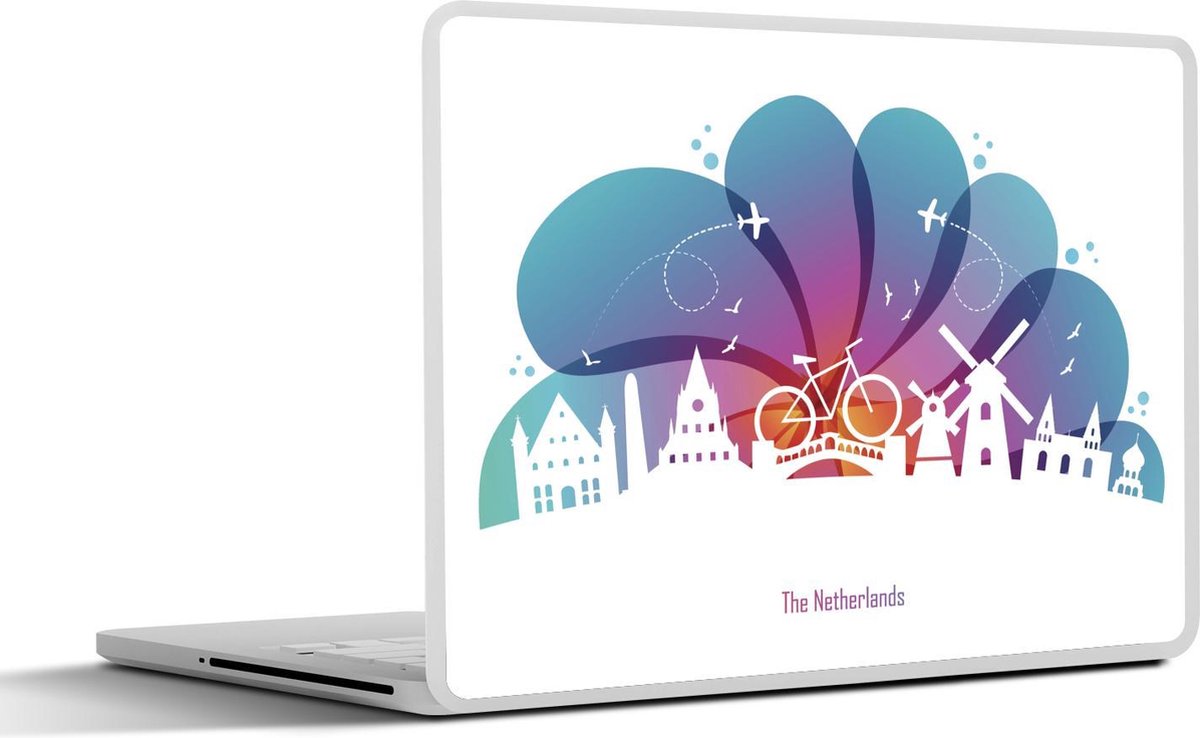 Laptop sticker - 10.1 inch - Illustratie van een Nederlandse horizon