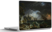 Laptop sticker - 10.1 inch - A shipwreck in stormy seas - Schilderij van Claude Joseph Vernet