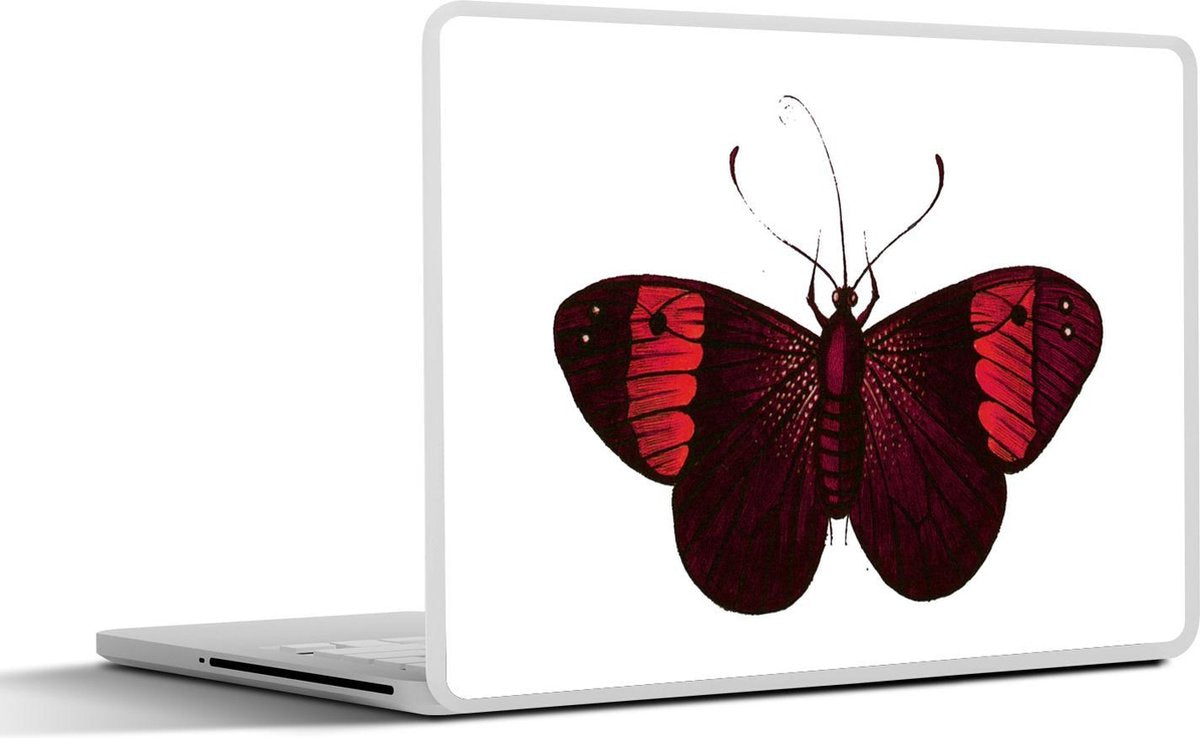 Laptop sticker - 10.1 inch - Illustratie van een rode vlinder