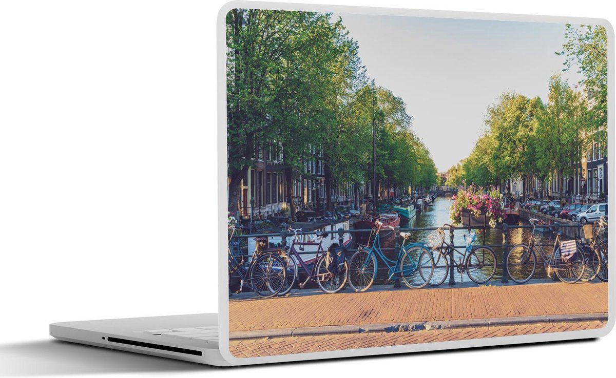 Laptop sticker - 10.1 inch - Amsterdam - Brug - Fiets