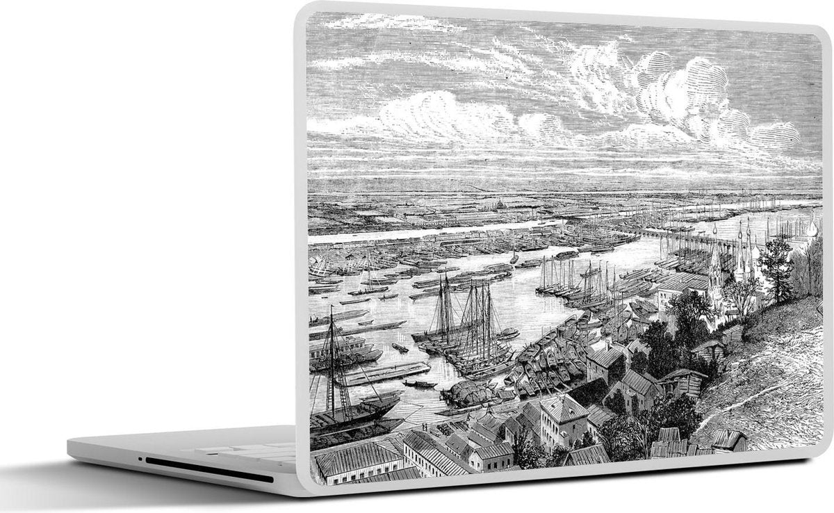 Laptop sticker - 10.1 inch - Illustratie van historisch uitzicht over Nizjni Novgorod