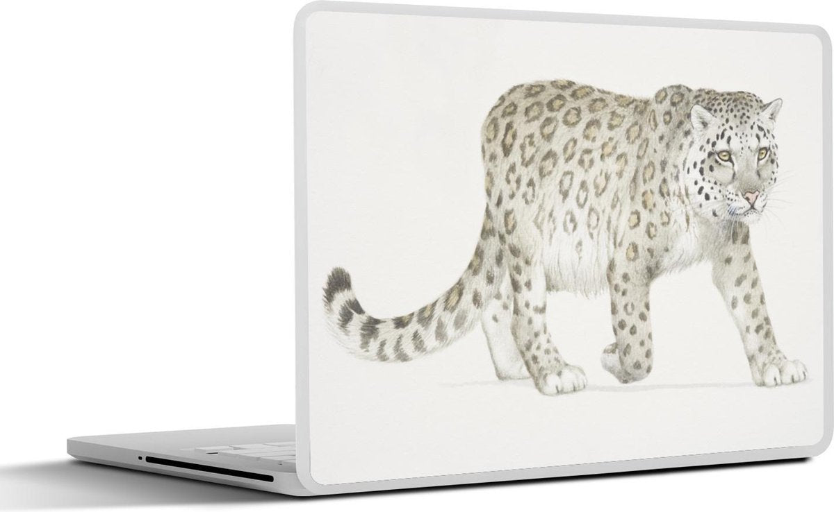 Laptop sticker - 10.1 inch - Illustratie van een gevlekte sneeuwpanter
