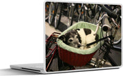 Laptop sticker - 10.1 inch - Jack Russel hond in een fietsmand