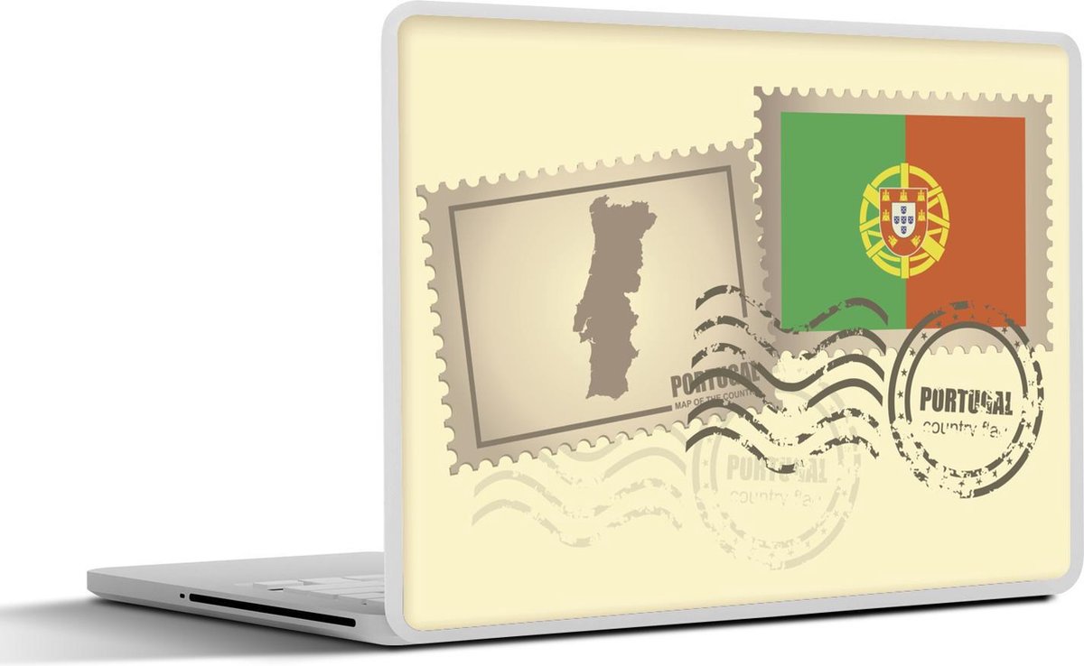 Laptop sticker - 10.1 inch - Illustratie van een postzegel uit Portugal