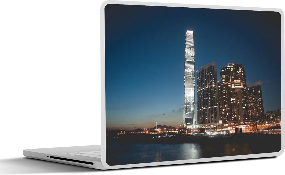Laptop sticker - 10.1 inch - International Commerce Centre in Hongkong in de nacht