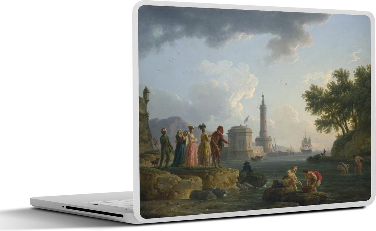 Laptop sticker - 10.1 inch - A sea shore - Schilderij van Claude Joseph Vernet