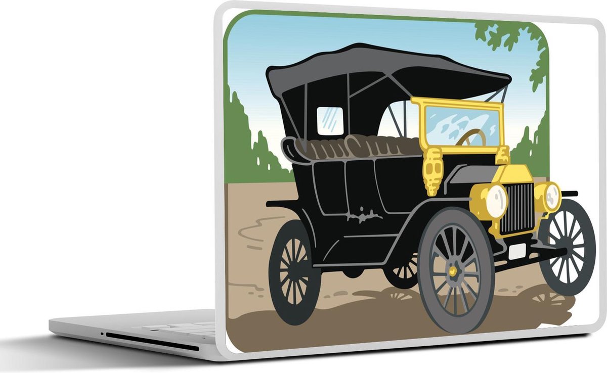 Laptop sticker - 10.1 inch - Illustratie van een oude Ford uit 1900