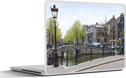 Laptop sticker - 10.1 inch - Afbeelding van de Amsterdamse Keizersgracht met een klassieke lantaarnpaal