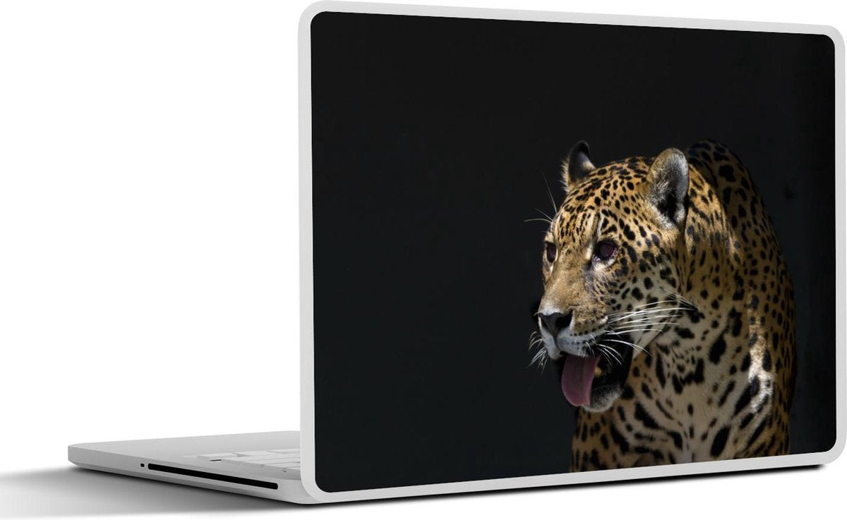 Laptop sticker - 10.1 inch - Jaguar - Portret - Zwart
