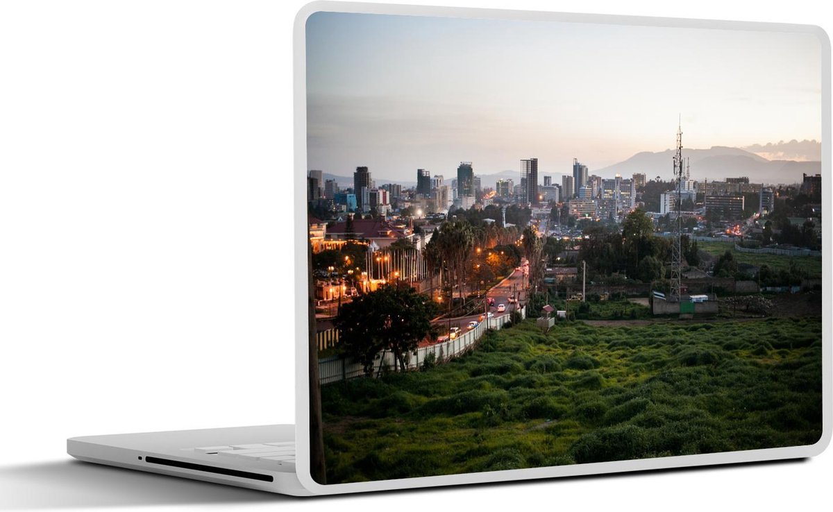 Laptop sticker - 10.1 inch - Addis Abeba in Afrika gezien vanaf een heuvel net na een zonsondergang