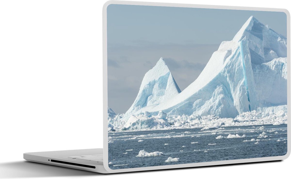 Laptop sticker - 10.1 inch - Afbrokkelende ijskap bij een meer