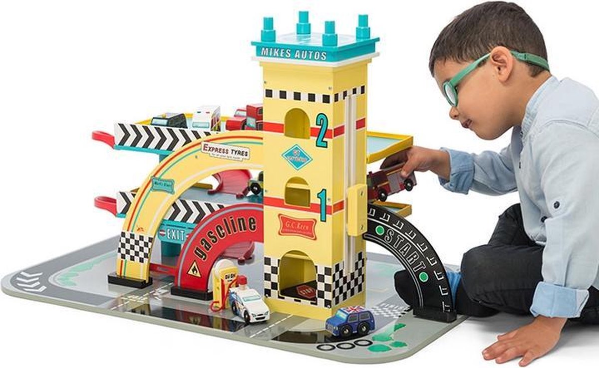 Le Toy Van Speelset Autogarage Mike - Hout