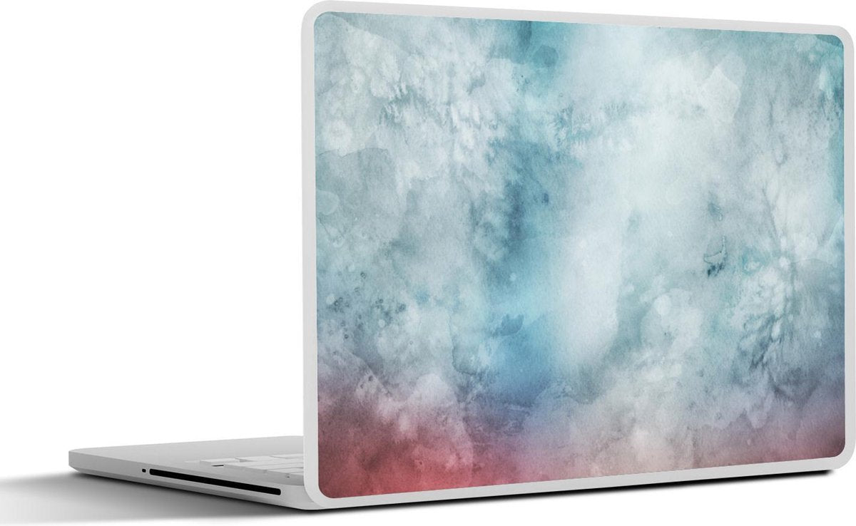 Laptop sticker - 10.1 inch - Abstract werk gemaakt van waterverf met rode en blauwe vlekken