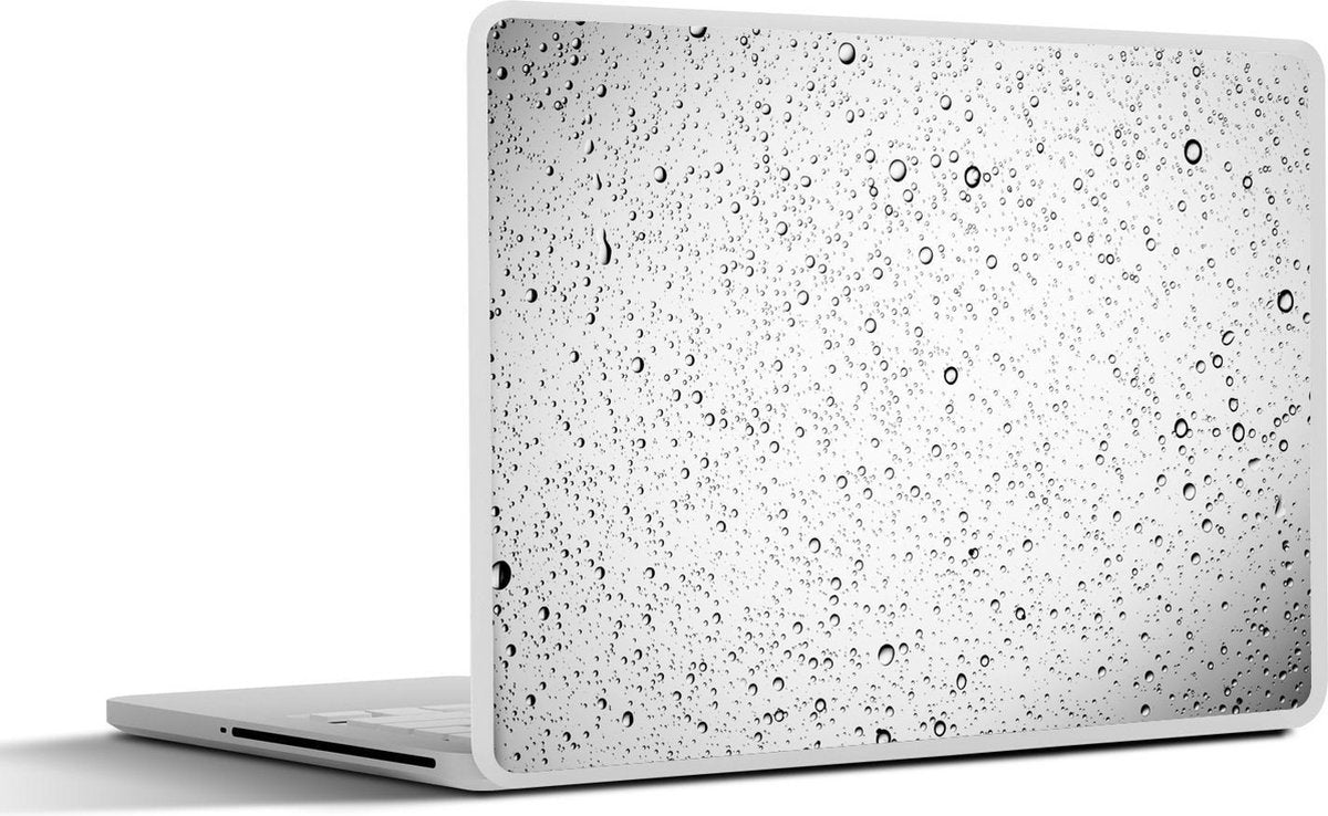 Laptop sticker - 10.1 inch - Abstracte waterdruppels op een lichtgrijze achtergrond