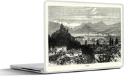 Laptop sticker - 10.1 inch - Illustratie van een luchtfoto van het Italiaanse Turijn