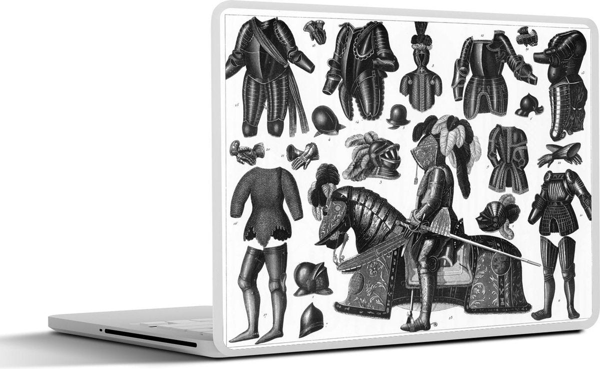 Laptop sticker - 10.1 inch - Illustraties van Middeleeuwse harnassen