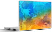 Laptop sticker - 10.1 inch - Abstract werk gemaakt met waterverf en blauwe en oranje kleuren