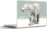 Laptop sticker - 10.1 inch - Illustratie van een ijsbeer in een berglandschap