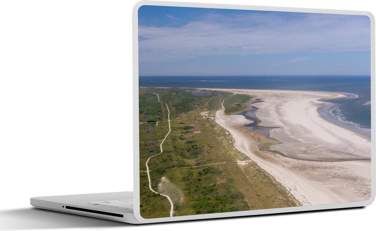 Laptop sticker - 10.1 inch - Ameland en de Waddenzee van bovenaf