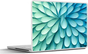 Laptop sticker - 10.1 inch - Abstract gekruld papier met blauwgroen gekleurd licht