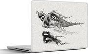 Laptop sticker - 10.1 inch - Absurde gezichtsuitdrukking angstige vrouw