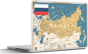 Laptop sticker - 10.1 inch - Illustratie van een gele kaart van Rusland