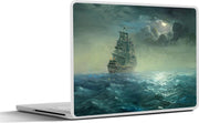 Laptop sticker - 10.1 inch - Illustratie van een zeilschip op de woeste zee
