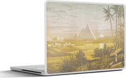 Laptop sticker - 10.1 inch - Illustratie van zonsondergang en landschap in Egypte