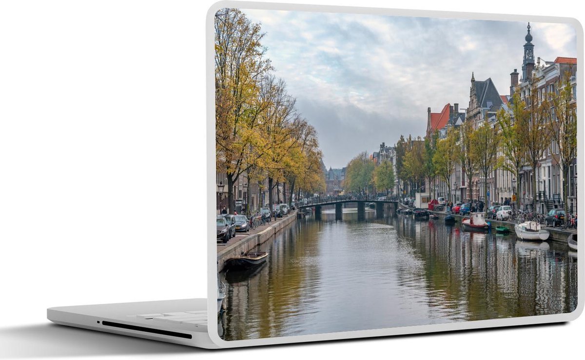Laptop sticker - 10.1 inch - Alledaagse foto van de Prinsengracht van Amsterdam
