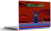Laptop sticker - 10.1 inch - Illustratie van Hollandse molens