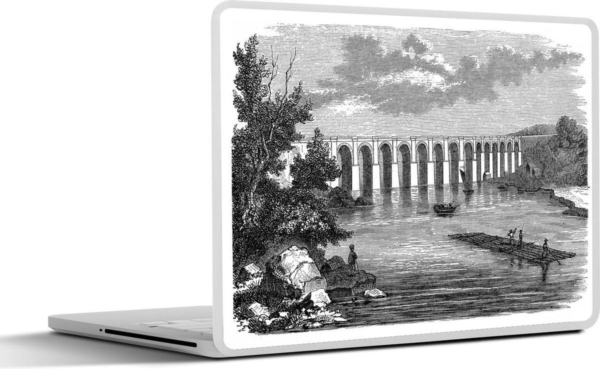Laptop sticker - 10.1 inch - Illustratie van het Pont du Gard