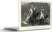 Laptop sticker - 10.1 inch - Illustratie van Napoleon Bonaparte met twee mannen in het zwart-wit