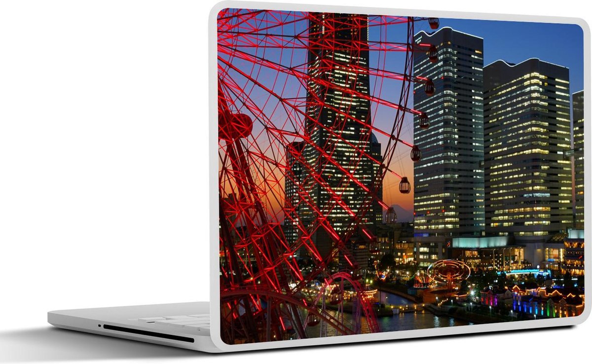 Laptop sticker - 10.1 inch - Afbeelding van het reuzenrad in Yokohama